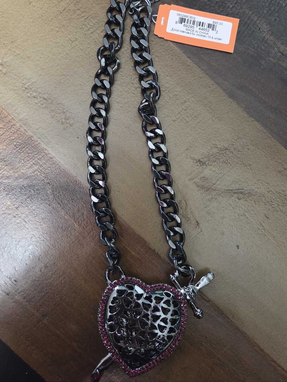 Betsey Johnson Heart Dagger Necklace - Picture 5 of 7